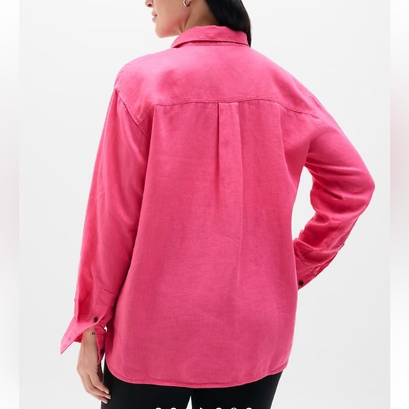 Athleta Retreat Linen Linen Button Down top. XL - Picture 3 of 14